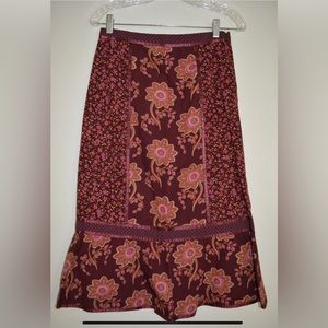 ery Rare! Anthropologie Floral "Festival Patchwork Skirt